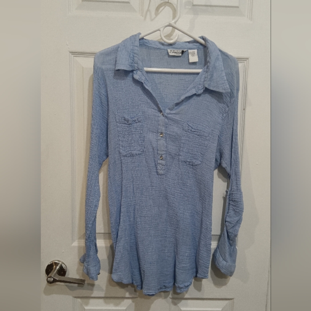 New Directions Sky Blue Blouse